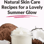 Whipped coconut body butter in a glass jar surrounded by whole and broken coconuts