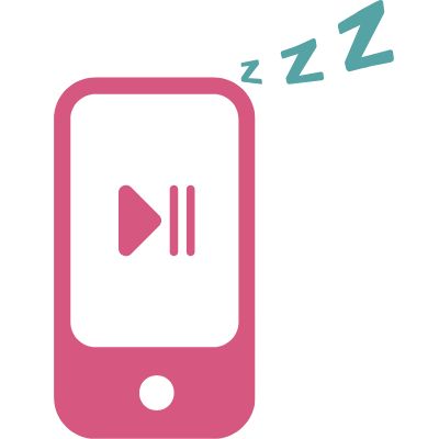 Icon showing smartphone playing music for sleep