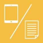 Tablet and paper graphic icon
