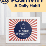 Tablet mock-up of The Power of Positivity gratitude journal cover