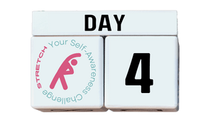 Calendar blocks indicating day four of the seven day stretch your self-awareness challenge