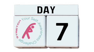 Calendar blocks indicating day seven of the seven day stretch your self-awareness challenge
