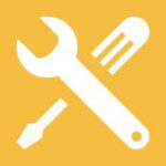 Icon showing wrench and screwdriver