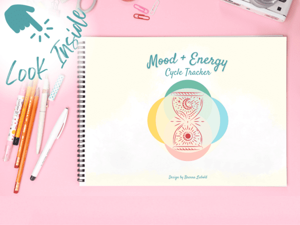 Mood + Energy Cycle Tracker cover notebook mockup