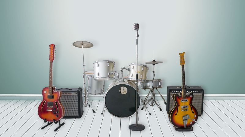 Rock band musical instruments