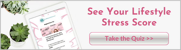 Button link showing mockup of online Lifestyle Stress Test on tablet