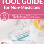 Tablet displaying mockup of songwriting digital tools guide